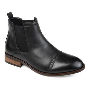 Vance Co. Men's Black Garrett Capped Round Toe Chelsea Boot 9W